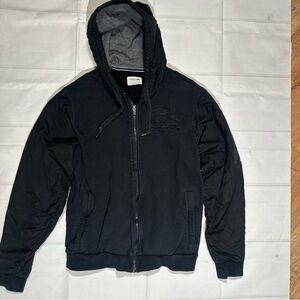Lacoste Sport  Black Hoodie Sweatshirt Full Zip Long Sleeve Size M/L Windbreaker
